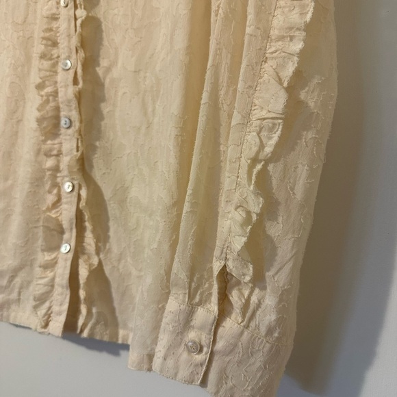 Cleobella Freya Button Down Embroidered Blouse Cream Small Womens - Picture 8 of 15